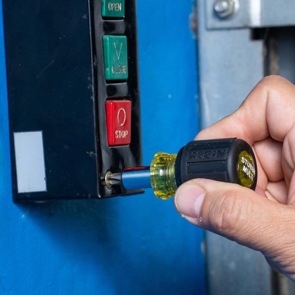 32561 Multi-Bit Screwdriver / Nut Driver, 6-In-1 Stubby Screwdriver with 2 Phillips, 2 Slotted Bits, 2 Nut Drivers