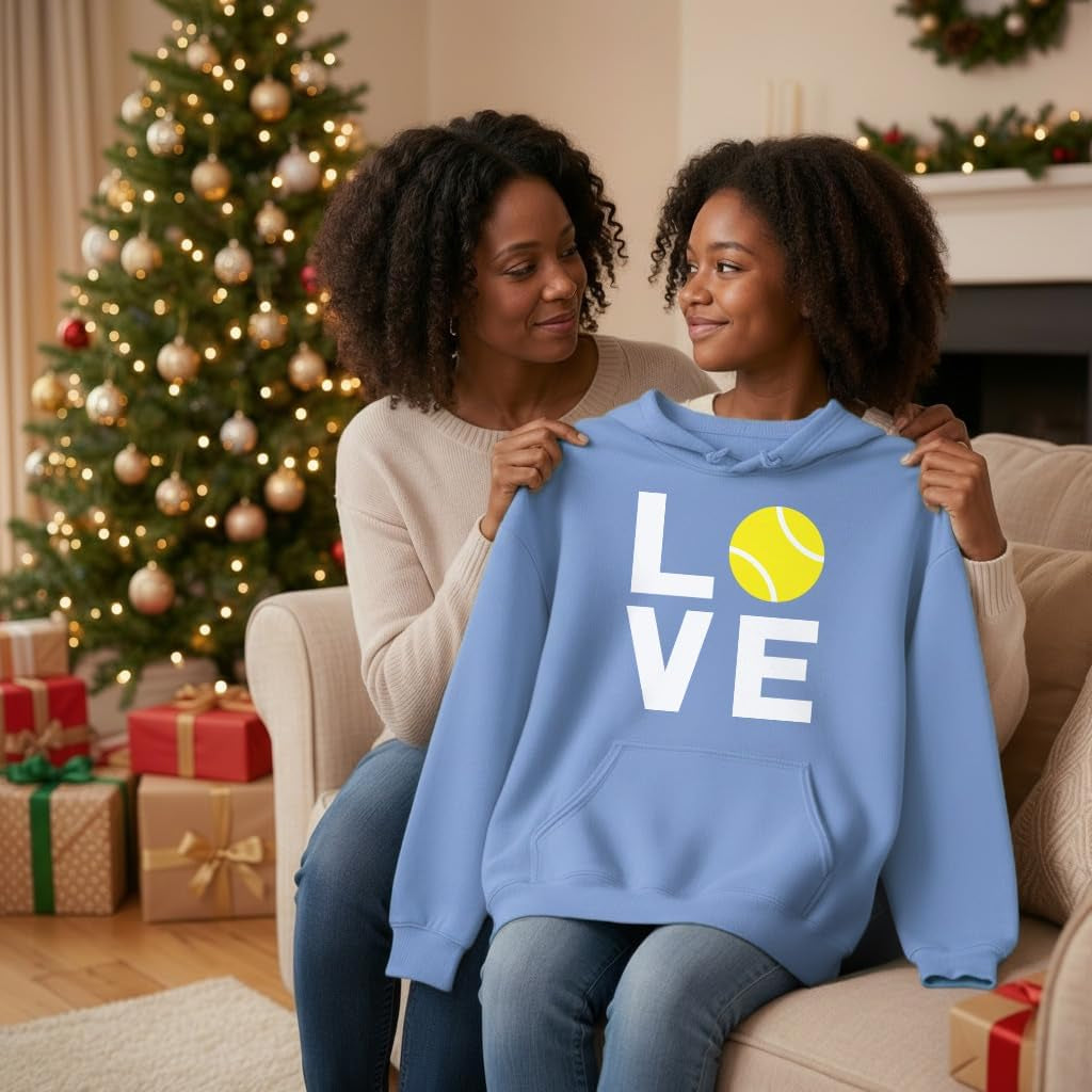 Love Tennis Sweatshirt Gift for Tennis Fan Tennis Player Cool Women Hoodie