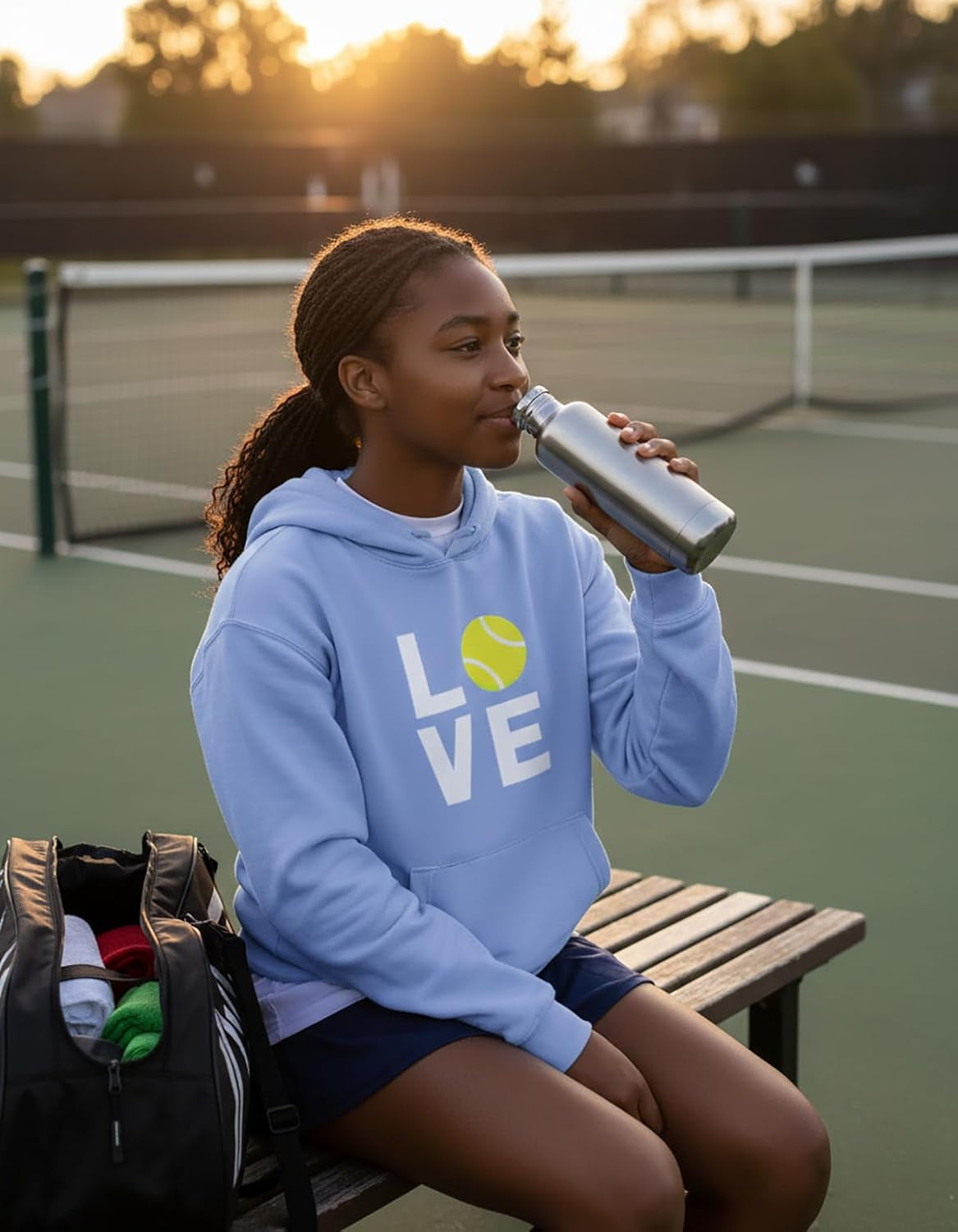 Love Tennis Sweatshirt Gift for Tennis Fan Tennis Player Cool Women Hoodie